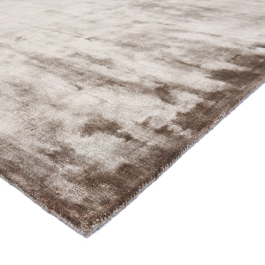 Katherine Carnaby Chrome Hand Made Rug Modern Plain Viscose Silky Shiny Luxurious Mushroom Brown Rug