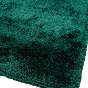 Plush Plain Shaggy High Pile Thick Silky Fluffy Soft Hand Woven Green Rug
