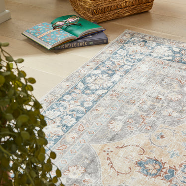 Consept Looms Liberty Classic LIB205 Gold Washable Non-Slip Traditional Hallway Runner Rug