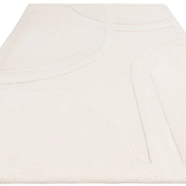 Olsen Movement Bohomian Hand Carved Sustainably New Zeland Wool Cream White Rug