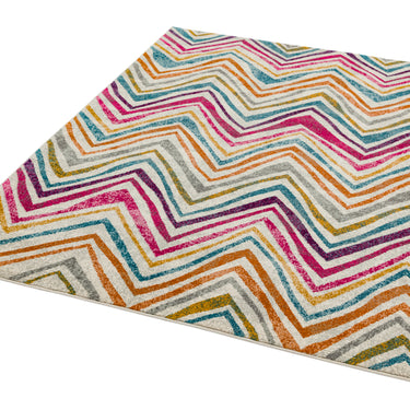 Nova NV21 Rhythm Zig- Zag Modern Stripes Chevron Multi Rug
