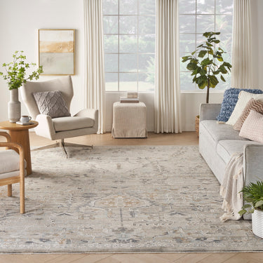 Lynx LNX02 Bordered Ivory Taupe By Polypropylene Persian Traditional Vintage Rug - 366 x 488 cm (12'x15'9")