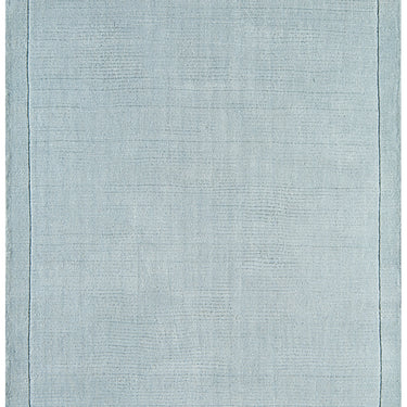 York 100% Wool Rug Hand Made Modern Plain Bordered Rug in Duck Egg