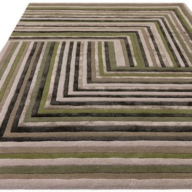 Matrix Network Wool Viscose Rug Modern 3D Striped Soft Silky Quality Rug