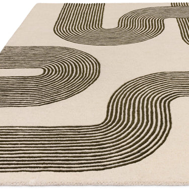 Asiatic London Matrix Arches MAX86 Contemporary Retro Forest Green Handmade Wool Abstract Rug