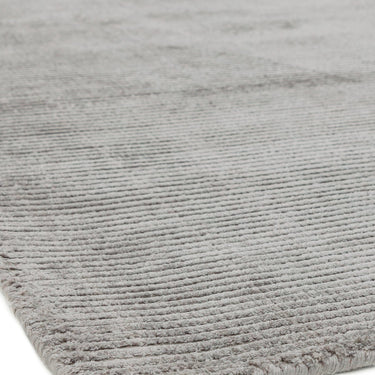 Reko Modern Contemporary Plain Hand Woven Viscose Silky Silver Rug