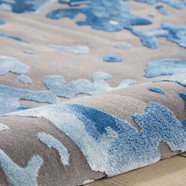 Prismatic By Luxury Silky Tufted PRS10 Blue Handmade Wool Viscose Abstract Rug