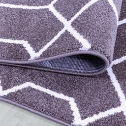 Efor Modern New Geometric Design Soft Rug in Grey, Purple Violet Rose Pink