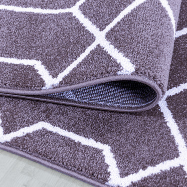 Efor New Design Purple Jute Polypropylene Geometric Rug