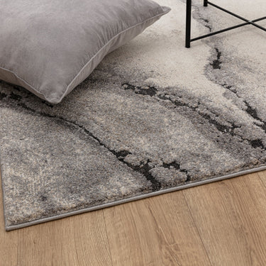 Asiatic London Mirage Oasis Marbled Texture Grey Polypropylene Abstract Textured Rug