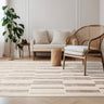 Asiatic London Valley Tile Scandinavian Stripe 3D Pattern Natural Beige Ivory Geometric Striped Rug 160x230 cm - Large 160x230 cm (5'3"x7'7")