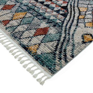 Cyrus CY09 Aryn Traditional Nomadic Moroccan Tribal Berber Style Fringed Soft Rug in Multi