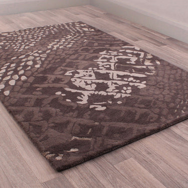 Unique Canyon Abstract Handmade Quality Heavy Silky Viscose Wool Rug in Grey