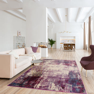 Colores Cloud Magenta CO08 Modern Abstract Rug in Purple Natural