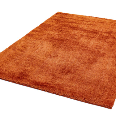 Payton Shaggy Rug Soft Fluffy Living Room Bedroom Silky Shimmer Orange Rug