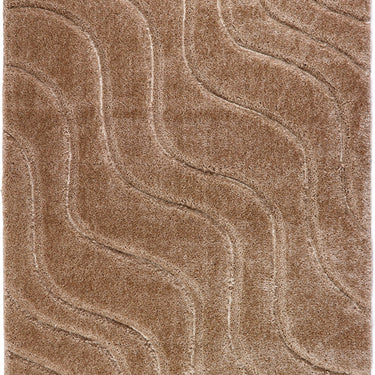 Origins Wave Silky Shine Beige Shaggy Modern Plush Rug