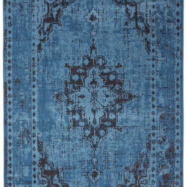 Revive Modern Traditional Vintage Medallion Rug in Grey, Charcoal and Blue