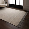 Asiatic London Lima Natural Weaves Grey Contrasting Edge Hand-Woven Wool Cotton Textured Rug - Medium 120 x 170 cm (4'x5'6")