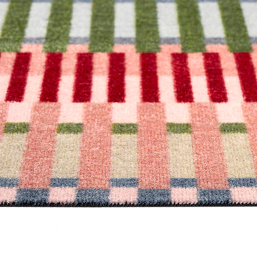 My Nylon Pattern Colour Block Weave Multi Washable Non-Slip Rug 50x75 cm