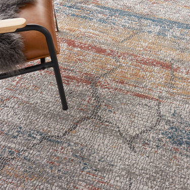 Rustic Textures RUS11 Modern Abstract Circle Round Rug in Multi Colours