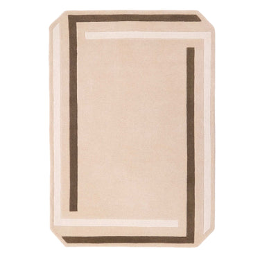 Origins Contour Hand-Carved Wool Gem Design Beige/Brown Rug