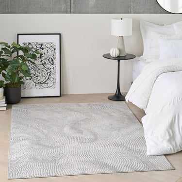 Central Park West CEP01 Grey Jute Abstract Textured Rug - 119 x 180 cm (3'11"x5'11")