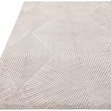 Blaize Geometric Rug by Clarke & Clarke Soft Silky Quality Viscose Geometric Design Rug in Silver Grey