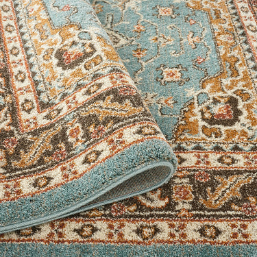 Cashmere 5570 Blue Multi Oriental Traditional Floral Kilim Hallway Runner Rug