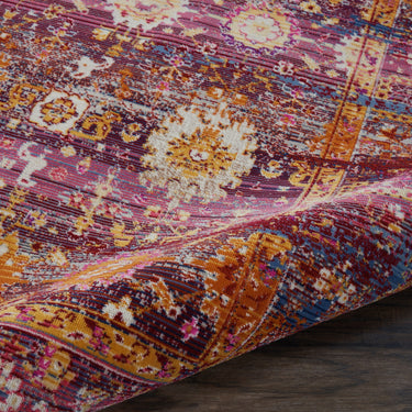 Nourison Kashan VKA03 Distressed Classic Red Multi Polypropylene Persian Oriental Traditional Rug