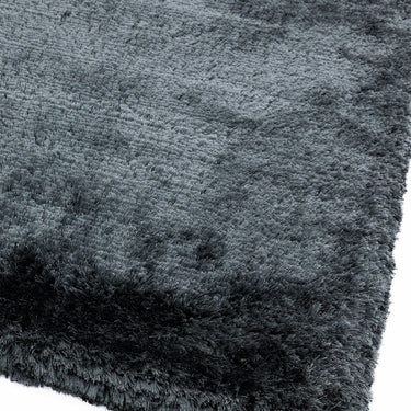 Plush Plain Shaggy High Pile Thick Silky Fluffy Soft Hand Woven Slate Grey Rug