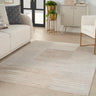 Brushstrokes BSK04 Silky Shimmer Beige Silver By Polypropylene Abstract Textured Striped Rug - Large 160x221 cm (5'3"x7'3")