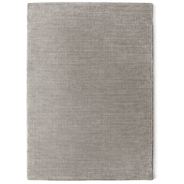Orient Modern Hand Made Silky Shimmer Plain Stripes Viscose Dove Grey Rug