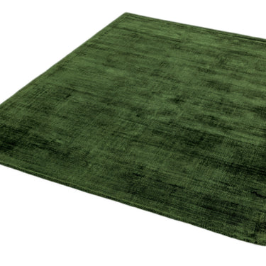 Blade Plain Silky Hand Woven Viscose Soft Shiny Rug Runner in Green