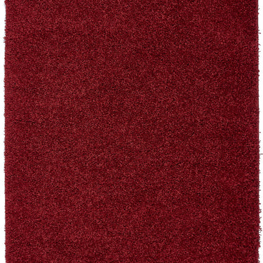 Origins My Red Washable Non-Slip Polypropylene Shaggy Rug