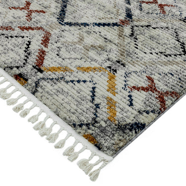 Cyrus CY10 Beni Traditional Nomadic Moroccan Tribal Berber Style Fringed Soft Rug in Multi Small Size 80 x 150 cm
