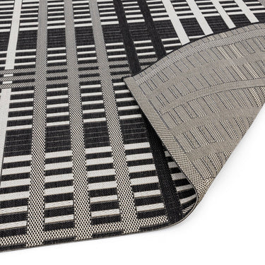 Asiatic London Patio PAT22 Grid Garden Living Black Indoor Outdoor Polypropylene Geometric Flatweave Rug