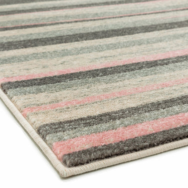 Colt Stripe Pattern Rugs in Mustard and Pink