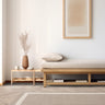 Albi Sand Beige Hand Woven Hall Runner Border Classic Plain Pure Wool Rug
