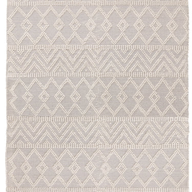 Asra Bohomian Hand Woven Wool Fringed Tribal Grey Rug