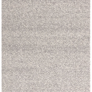 Elm Silver Grey Rug Chunky Boucle Modern Plain Hand Woven Flatweave Wool Viscose Rug
