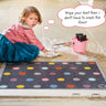 Hug Bright Spot Navy Multi Spots Washable Non-Slip Cotton Bordered Hallway Runner Rug - 65x85 cm (2'1"x2'9")