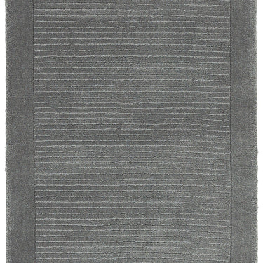 York 100% Wool Rug Hand Made Modern Plain Bordered Rug in Grey