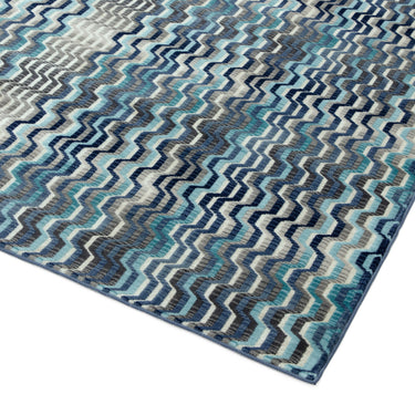 Asiatic London Skye SK03 Wave Blue Extra Cotton Polypropylene Geometric Striped Rug 200x300 cm