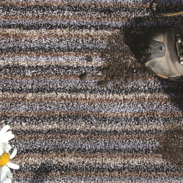 My Candy Rock Grey Brown Washable Cotton Striped Doormat