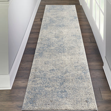 Rustic Textures RUS09 Modern Abstract Rug in Ivory Light Blue