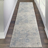 Nourison Rustic Textures RUS09 Hlallway Ivory Blue Jute Polypropylene Abstract Textured Hallway Runner Rug
