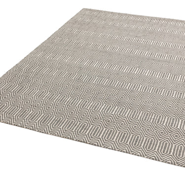 Sloan Hand Woven Flatweave Ethnic Rug or Runner in Silver
