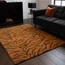 Asiatic London Tigra Wild Safari Animal Pattern Spice Orange Hand-Woven Hand-Carved Wool Cotton Rug - Medium 120x170 cm (4'x5'6")