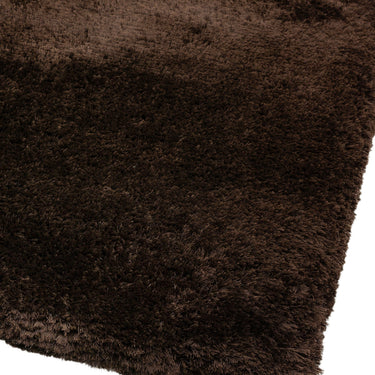 Plush Plain Shaggy High Pile Thick Silky Fluffy Soft Hand Woven Dark Chocolate Brown Rug