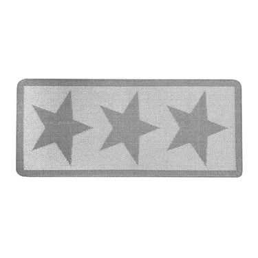 My Stain Resistant Durable Silver Star Washable Non-Slip Polypropylene Bordered Hallway Runner Rug - Runner 67x150 cm (2'3"x5')
